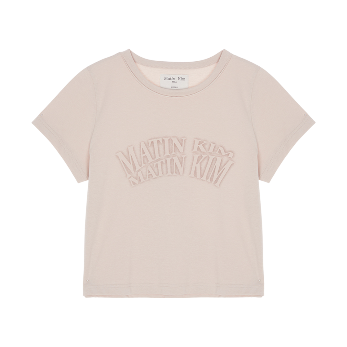 MK2334TS025M0BE (W) Matin Kim Matin Crescendo Logo Crop Top Beige