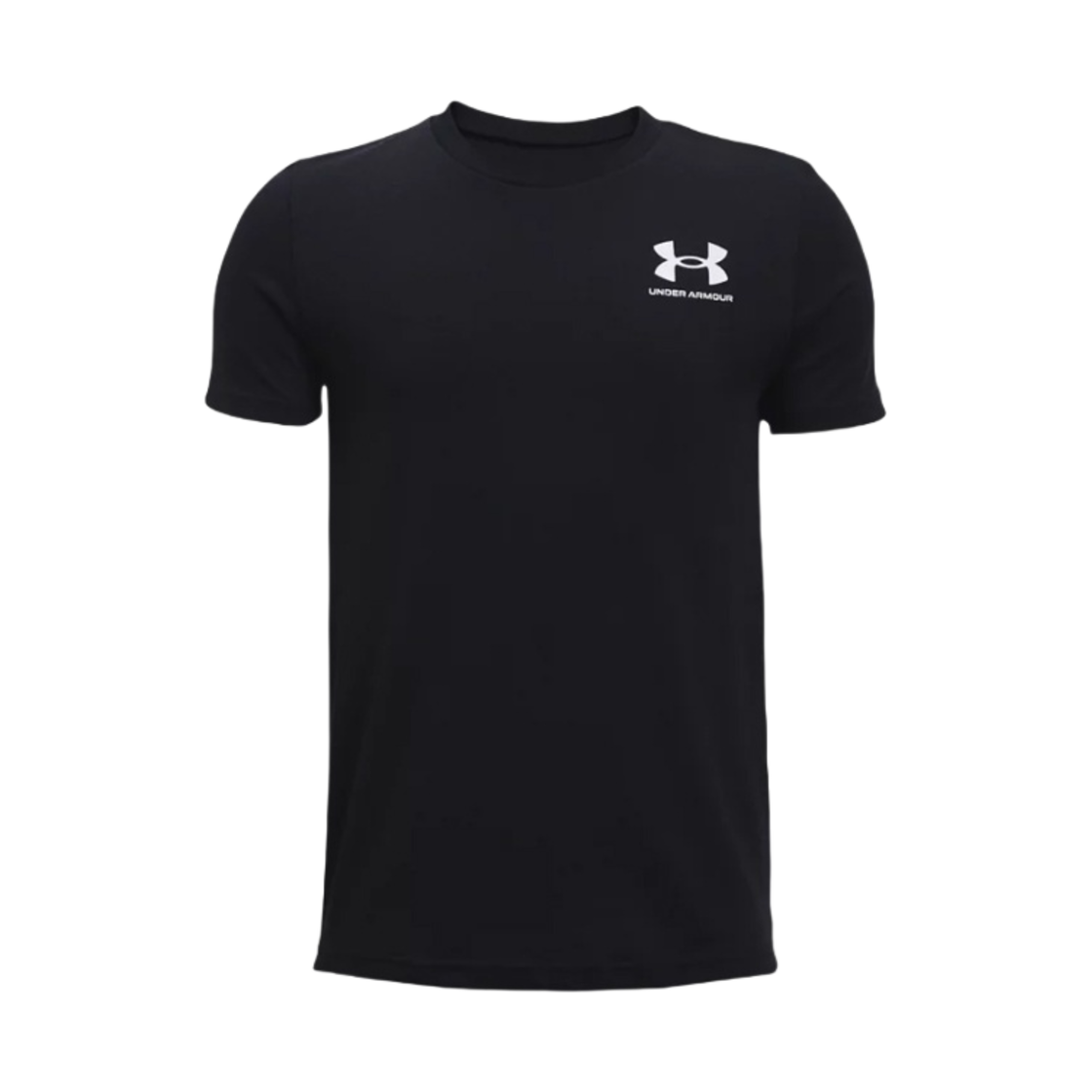 (키즈) 언더아머 UA 스포츠스타일 레프트 체스트 숏 슬리브 블랙 화이트((Kids) Under Armour UA Sportstyle Left Chest Short Sleeve Black White)