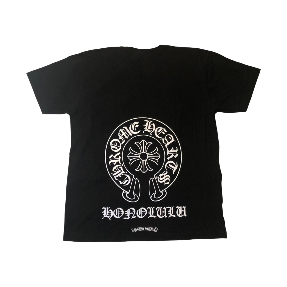 크롬하츠 홀스슈 로고 티셔츠 블랙 - 호놀룰루 한정(Chrome Hearts Horseshoe Logo T-Shirt Black - Honolulu Exclusive)