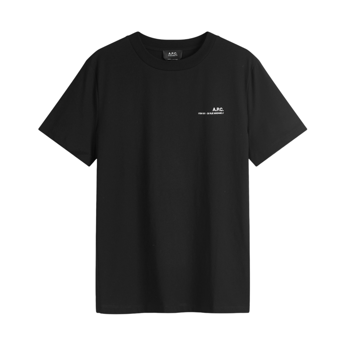 아페쎄 스탠다드 아이템 오가닉 저지 티셔츠 블랙 화이트(A.P.C. Standard Item Organic Jersey T-Shirt Black White) - 1
