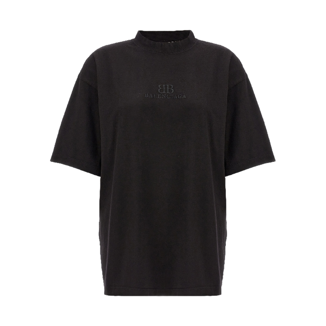 발렌시아가 로고 티셔츠 블랙