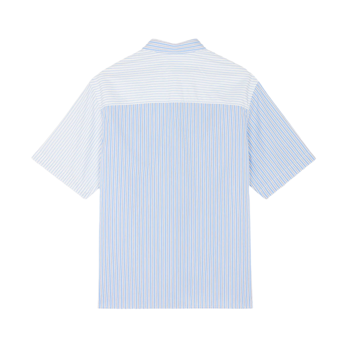 메종 키츠네 멀티 포켓 셔츠 블루 컬러 블록 스트라이프(Maison Kitsune Multi Pockets Shirt Blue Color Block Stripes) - 2