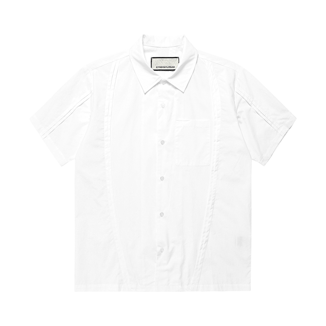 더바이닐하우스 커브드 반소매 셔츠 화이트(Thevinylhouse Curved Short Sleeve Shirts White)