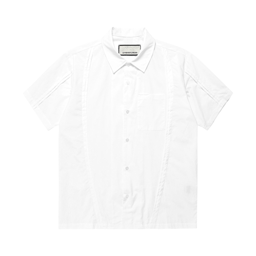 VH2FSUW340AWH Thevinylhouse Curved Short Sleeve Shirts White