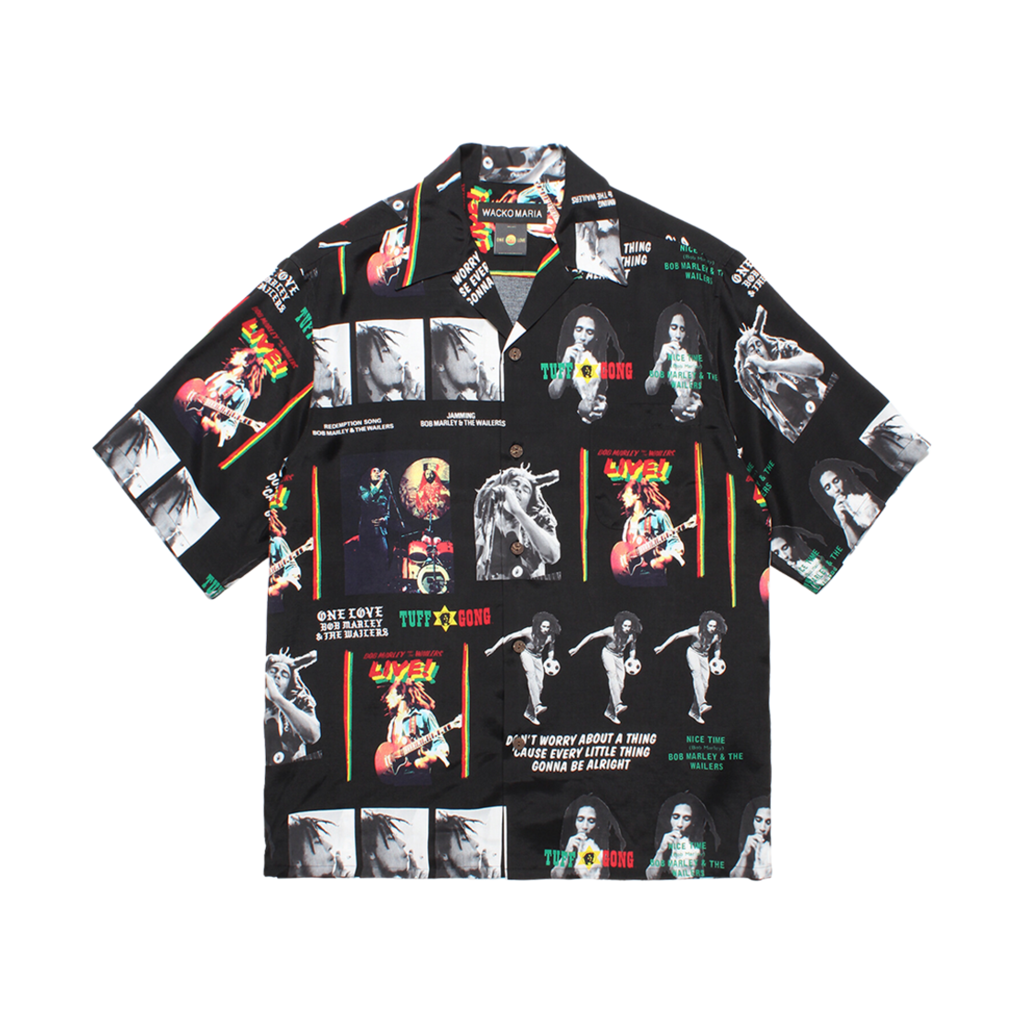 4887 Wacko Maria x Bob Marley Hawaiian Shirt Black