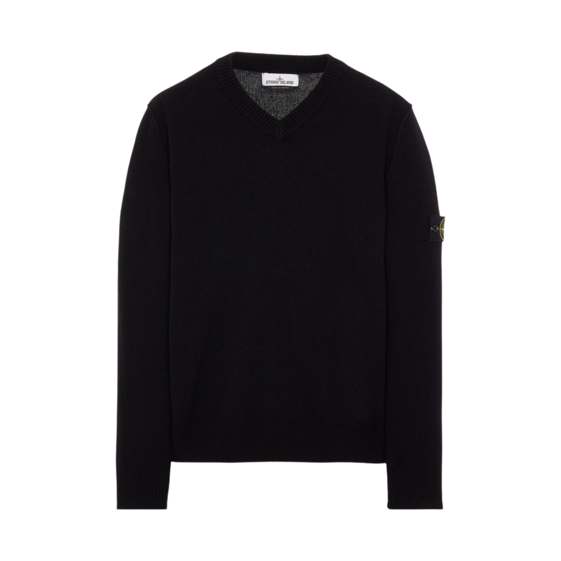 스톤 아일랜드 533A3 램스울 브이넥 니트 블랙 - 22FW(Stone Island 533A3 Lambswool V-Neck Knit Black - 22FW) - 1