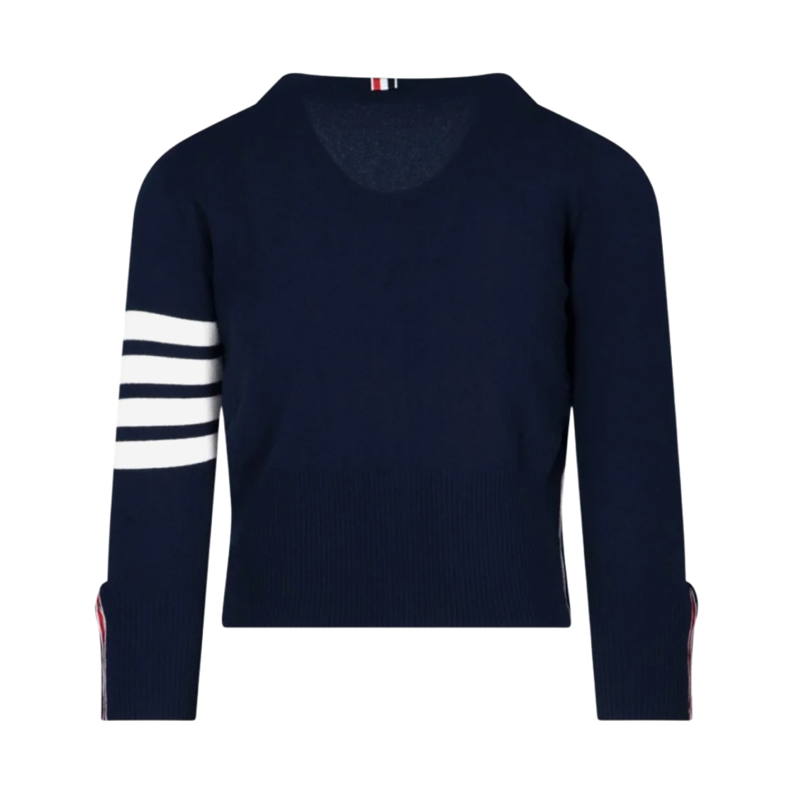 톰브라운 캐시미어 사선 숏 브이넥 가디건 네이비(Thom Browne Cashmere 4-Bar Short V-Neck Cardigan Navy) - 2