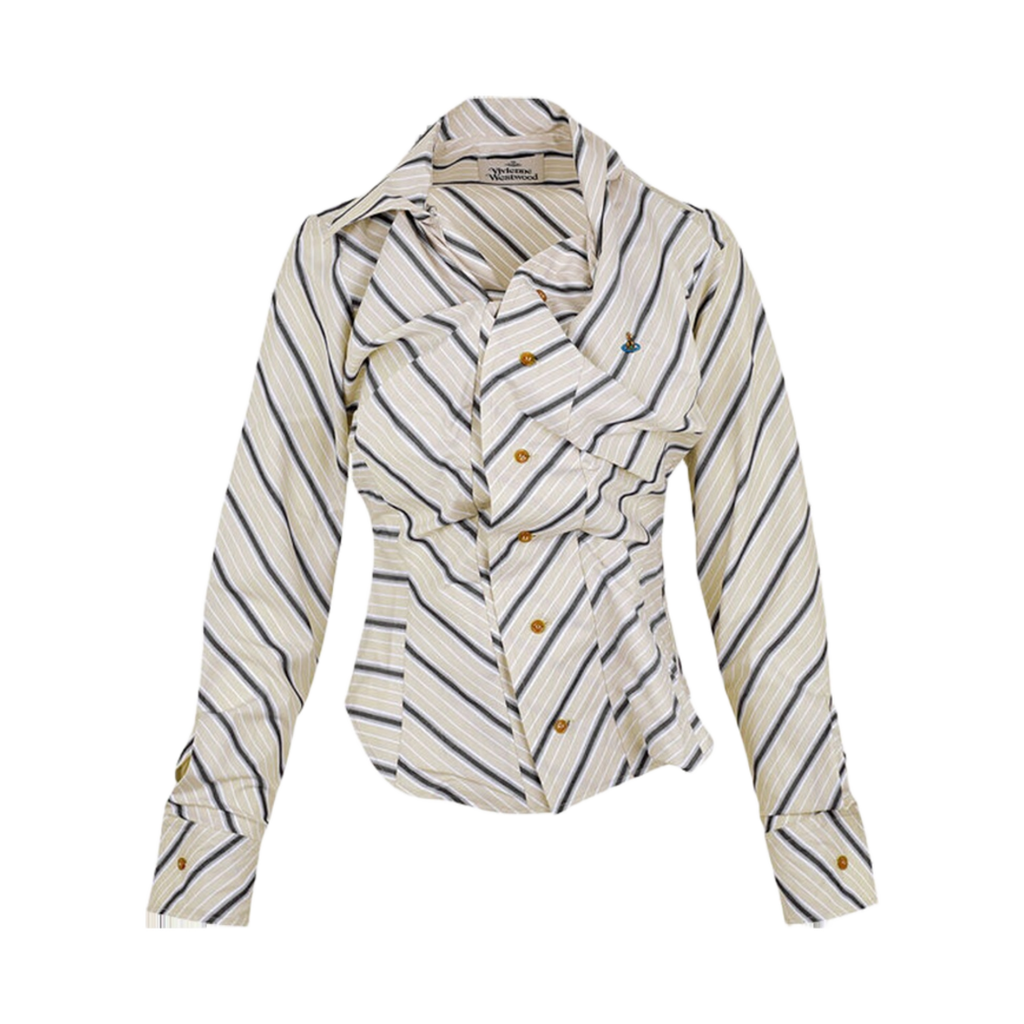 (W) 비비안 웨스트우드 드렁큰 셔츠 세이지 그린((W) Vivienne Westwood Drunken Shirt Sage Green) - 1