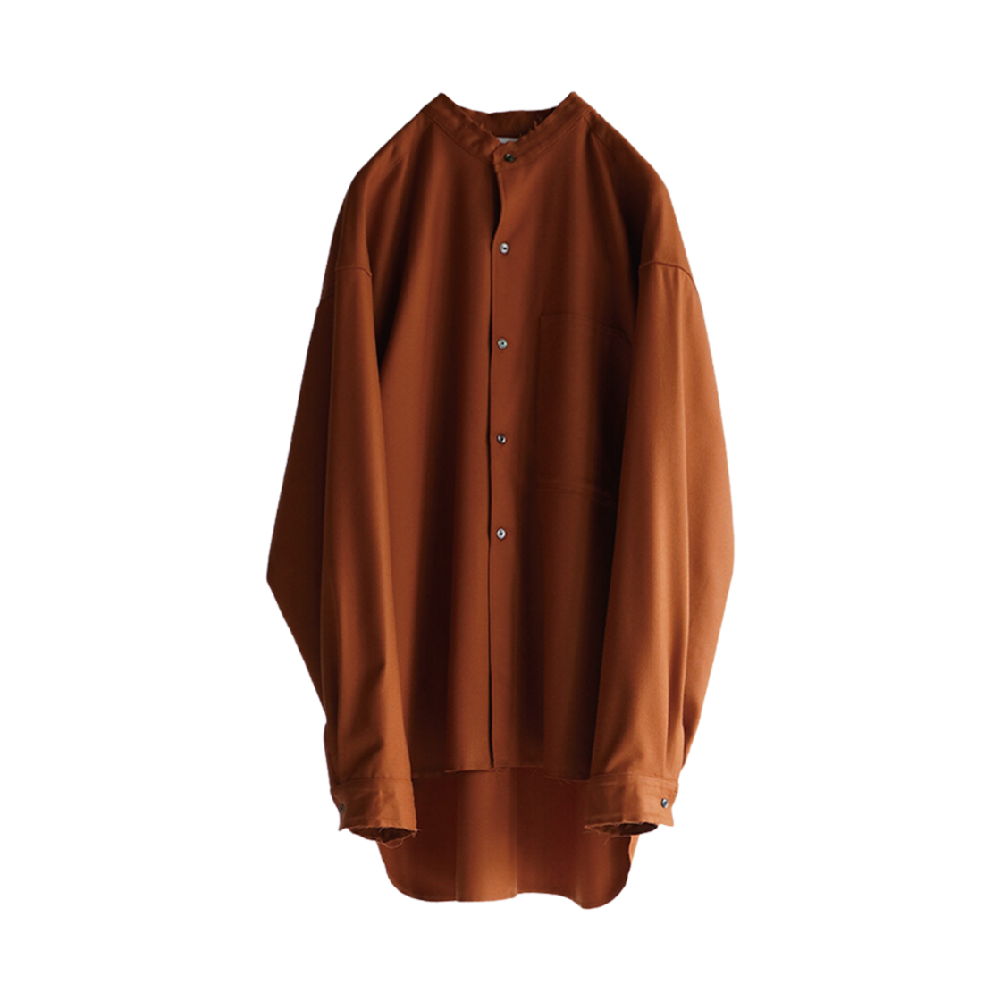 안셀름 울 플란넬 롱 셔츠 오렌지(Ancellm Wool Flannel Long Shirt Orange)