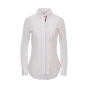 (W) Thom Browne Button Down Cotton Oxford Shirt White