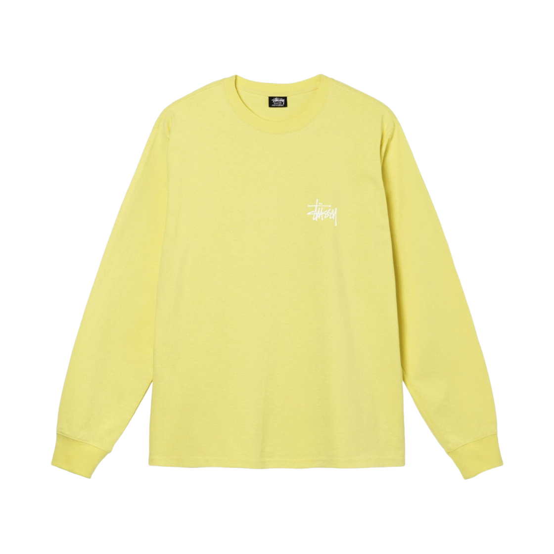 스투시 베이직 스투시 롱슬리브 티셔츠 옐로우 화이트 2022(Stussy Basic Stussy LS T-Shirt Yellow White 2022) - 2