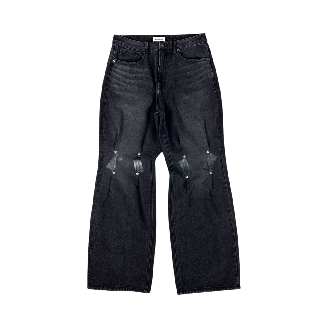 24-B006-BK Resurrection13 Taping Revet Flared Pants Black