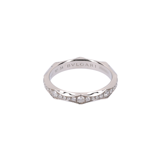 IT3I5TA2CNF8 Bulgari Infinito Wedding Ring White Gold Platinum Diamond Size 54