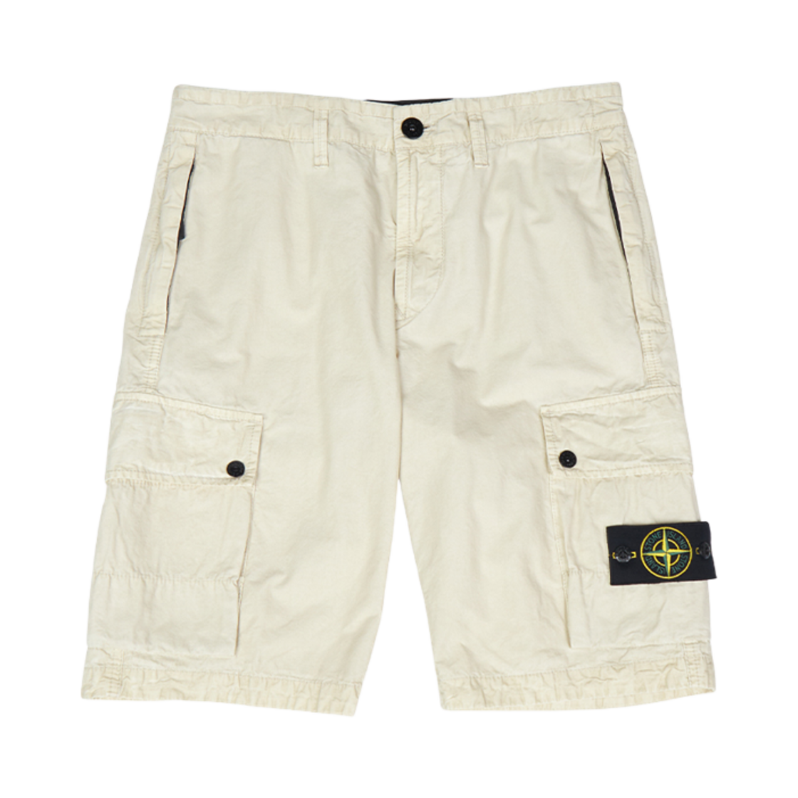 K1S15L1000-11S00WA-V0195 Stone Island L100011 Brushed Organic Cotton Old Effect Zipper Pockets Details Slim Fit Cargo Bermuda Shorts Sand - 25SS - 대표 이미지 #1