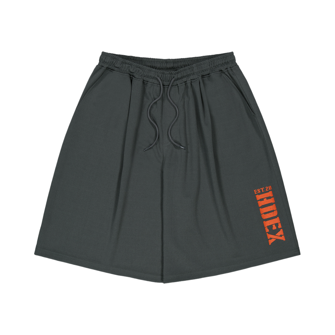 H251MLRHP030CH HDEX Classic Pintuck Mesh Shorts Charcoal