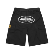 Corteiz Alcatraz Cargo Shorts Black