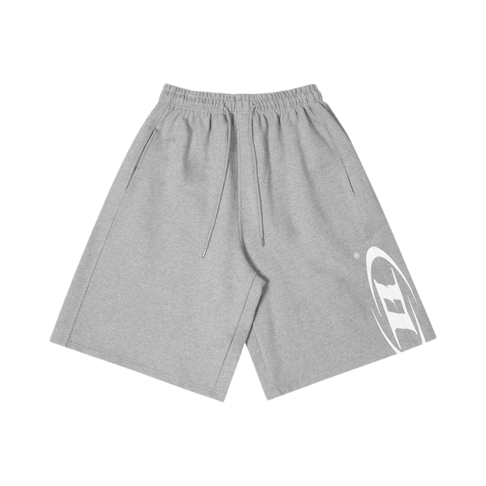 본투윈 사이드 B 로고 하프 팬츠 멜란지 그레이(BORN TO WIN Side B Logo Half Pants Melange Grey)