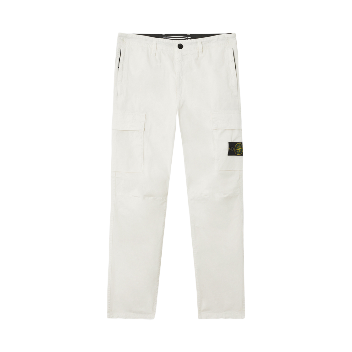 K1S1531003-04S0010-V0093 Stone Island 3100304 Supima Cotton Twill Stretch TC Regular Tapered Fit Cargo Trousers with Zip Pockets Ivory - 25SS