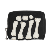 Kapital Thumbs Up Bone Hand Zip Mini Wallet Black