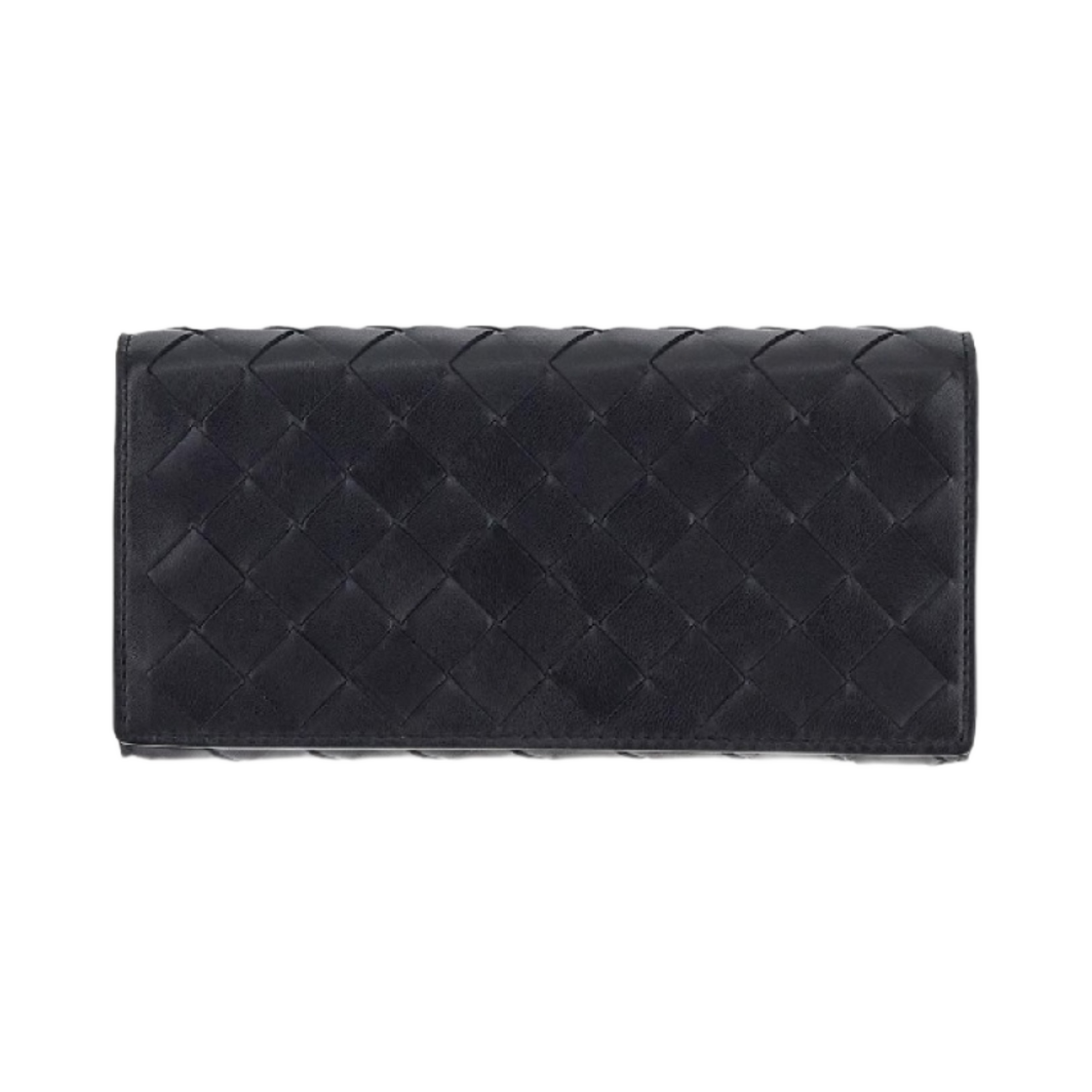 보테가 베네타 인트레치아토 플랩 장지갑 블랙(Bottega Veneta Intrecciato Long Flap Wallet Black) - 1