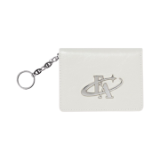 For Appeal Metal Logo Flap Card Wallet White