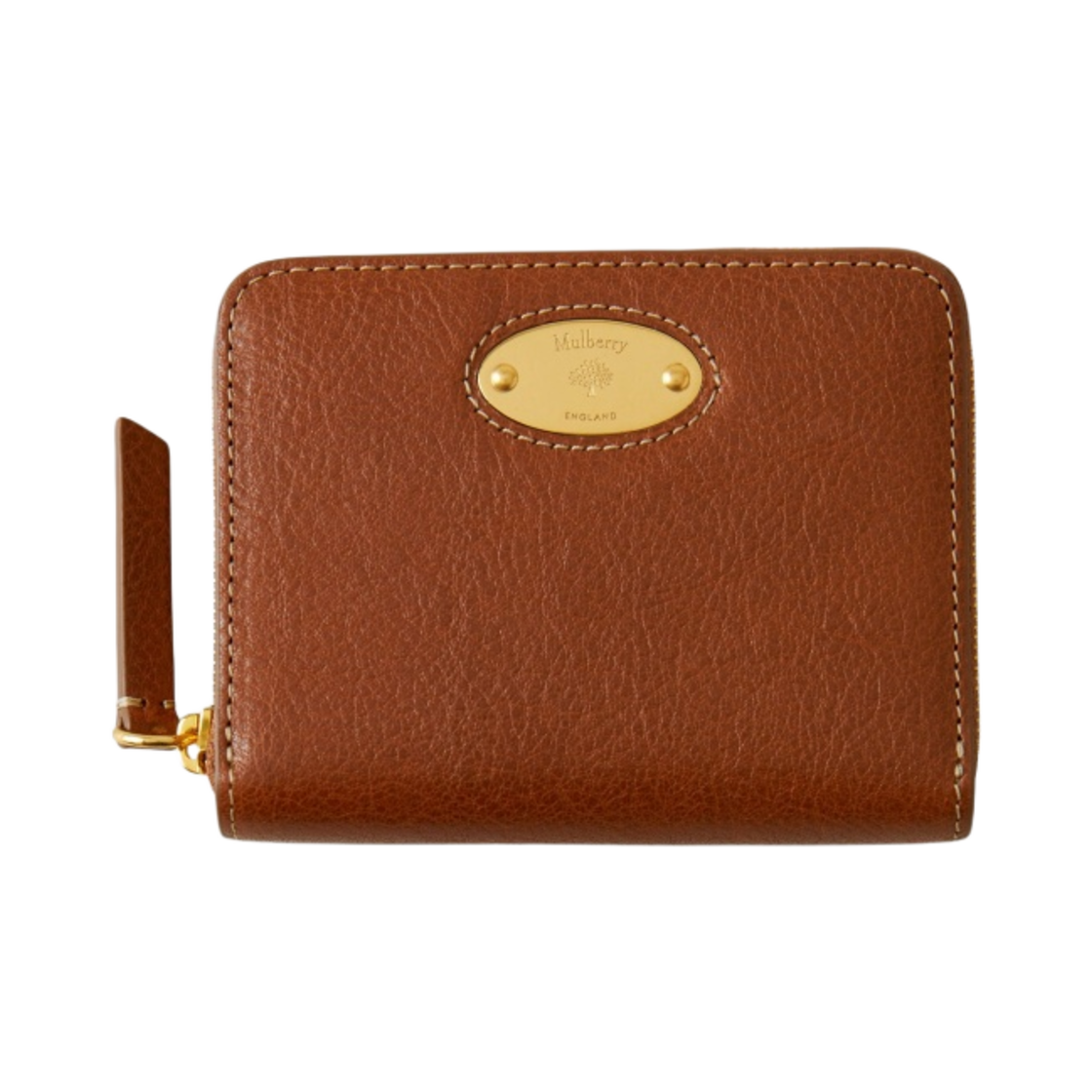 멀버리 내츄럴 베지터블 탠 멀버리 플라크 스몰 집 어라운드 퍼스 오크(Mulberry Natural Vegetable Tanned Mulberry Plaque Small Zip Around Purse Oak) - 1