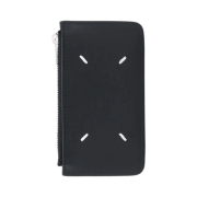 Maison Margiela Grainy Smooth Leather Zipped Card Holder Black