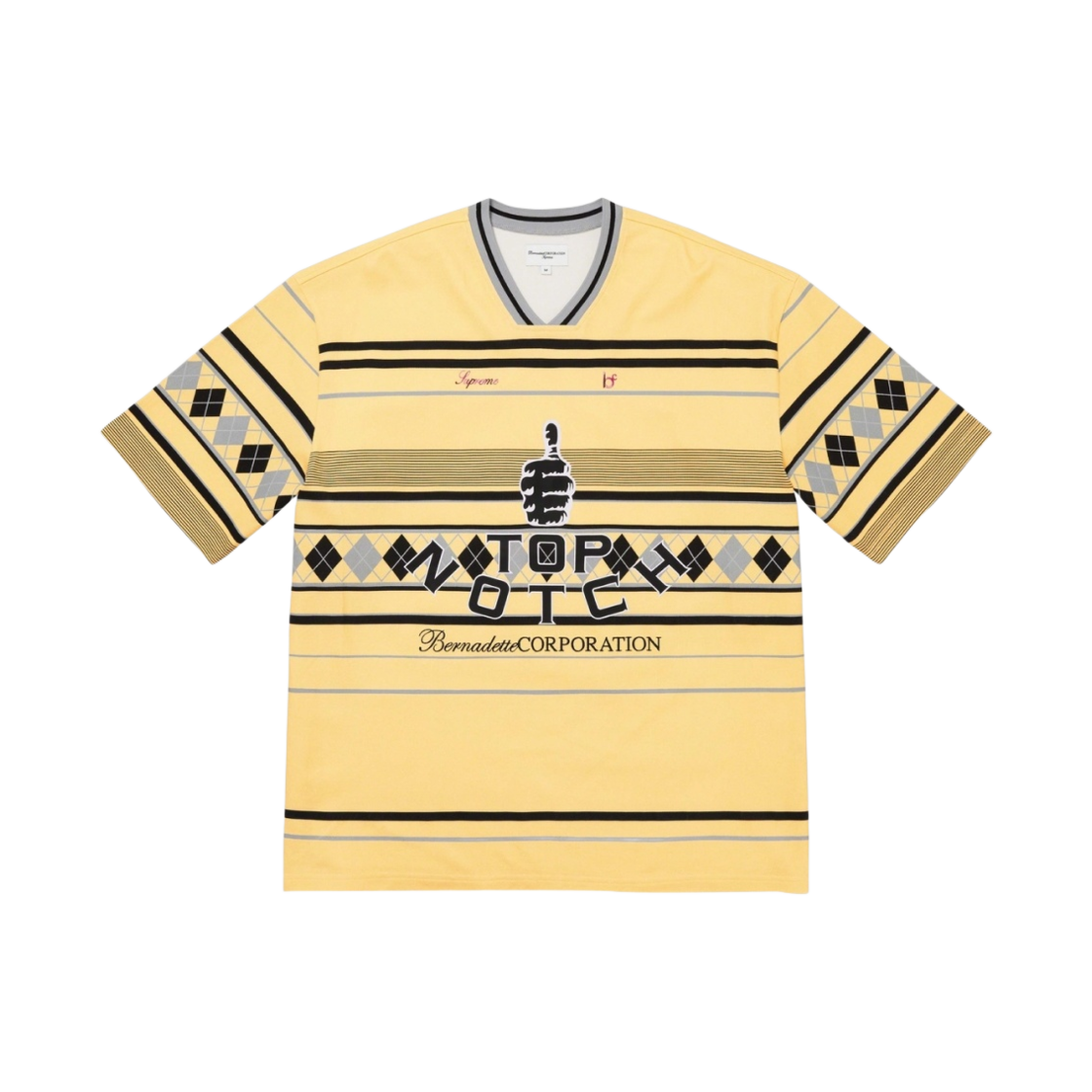 슈프림 x 베르나데트 코퍼레이션 피케 사커 탑 페일 옐로우 - 23SS