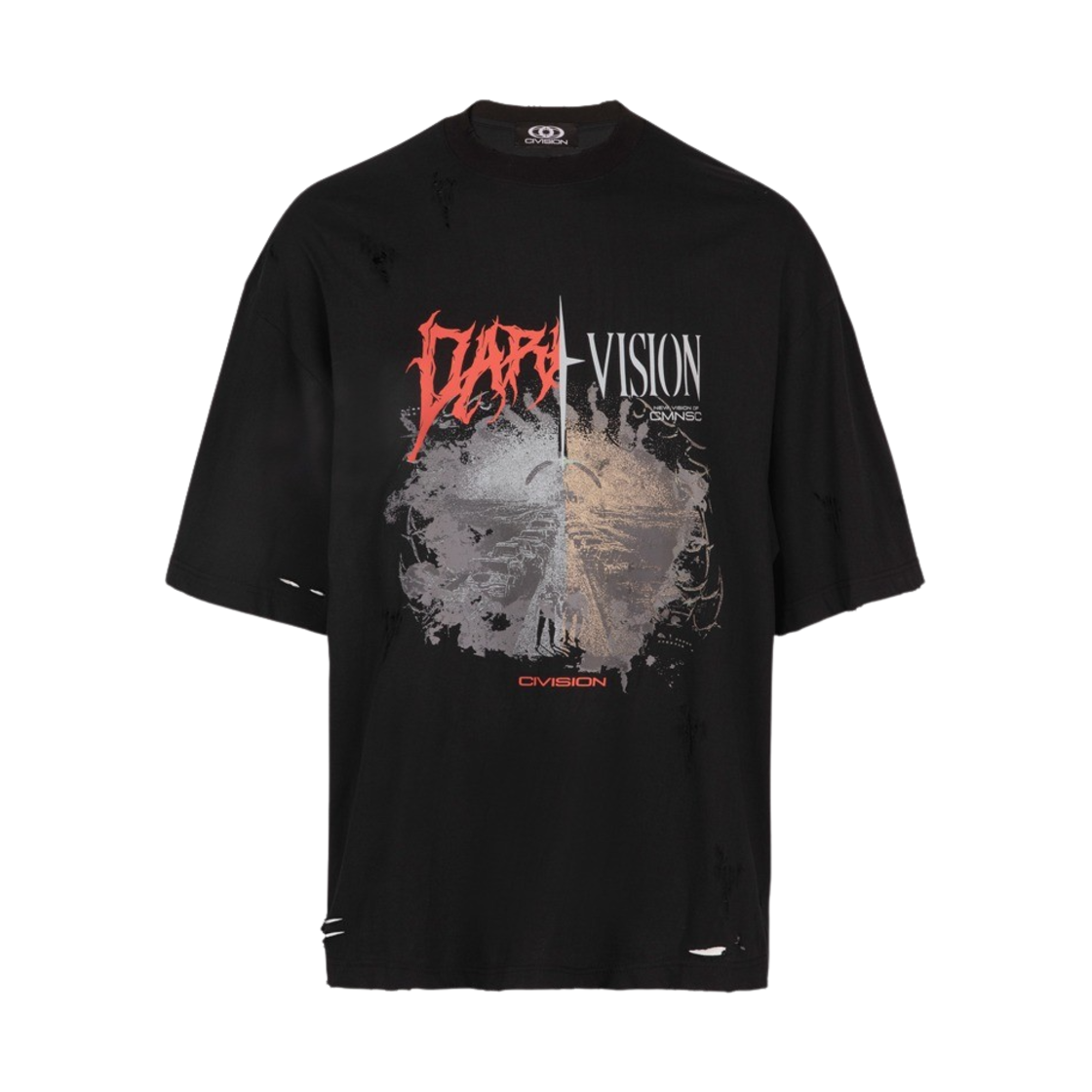 CVSP00000JN Civision by CSC Dark Vision Distressed T-Shirt Black