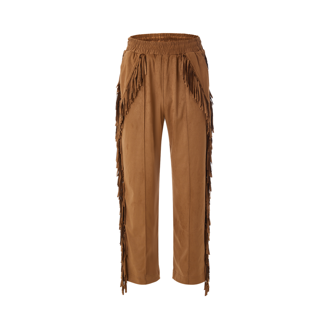이프엘스 스웨이드 프린지 트랙 팬츠 브라운(If Else Suede Fringe Track Pants Brown)