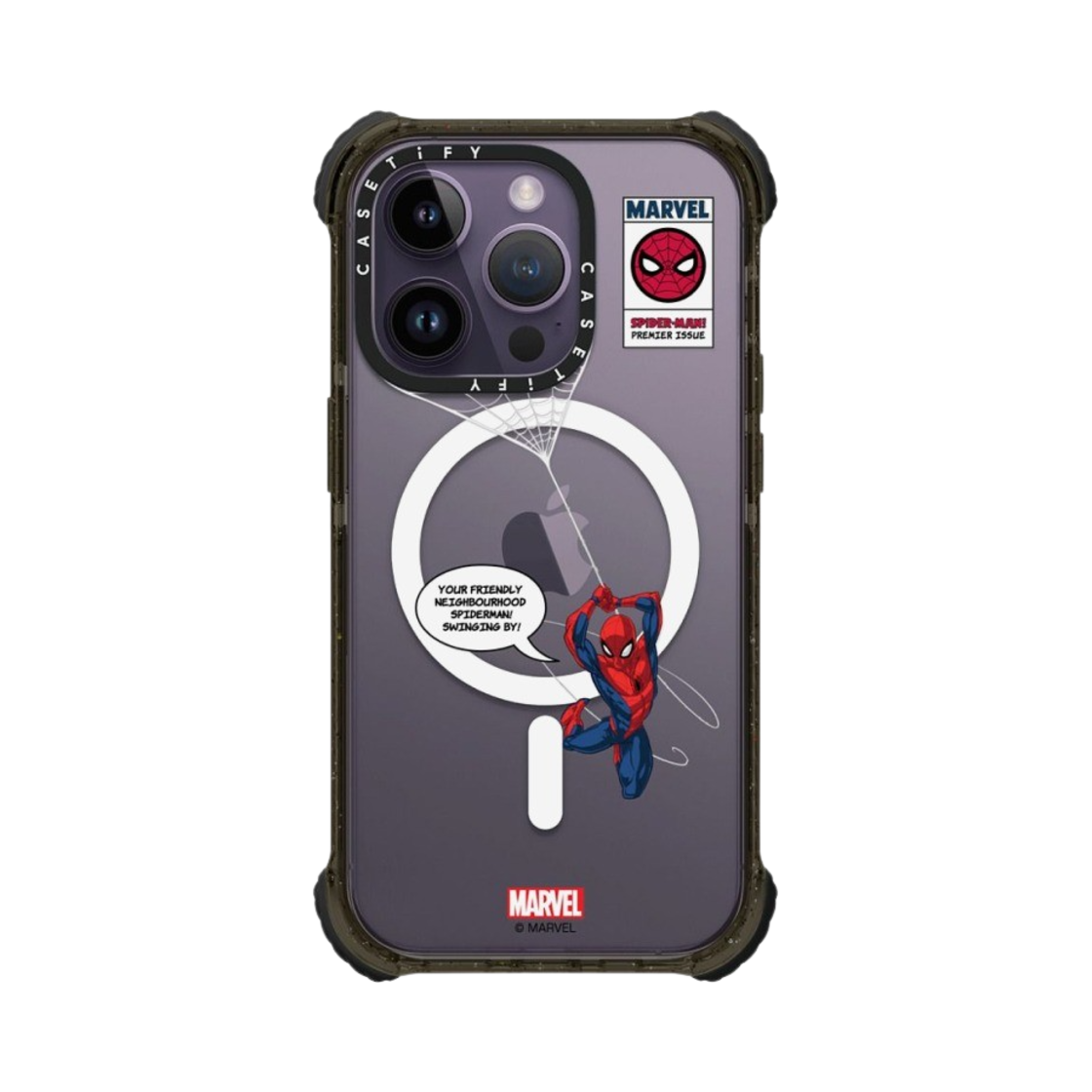 케이스티파이 x 마블 아이폰 스파이더맨 스윙 맥세이프 울트라 임팩트 케이스 클리어 블랙(Casetify x Marvel iPhone Spider-Man Swinging Magsafe Ultra Impact Case Clear Black) - 2