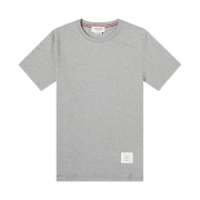 Thom Browne Medium Weight Jersey Side Slit Relaxed Fit T-Shirt Light Grey