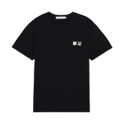 Maison Kitsune Double Monochrome Fox Head Patch Embroidered Classic T-Shirt Black