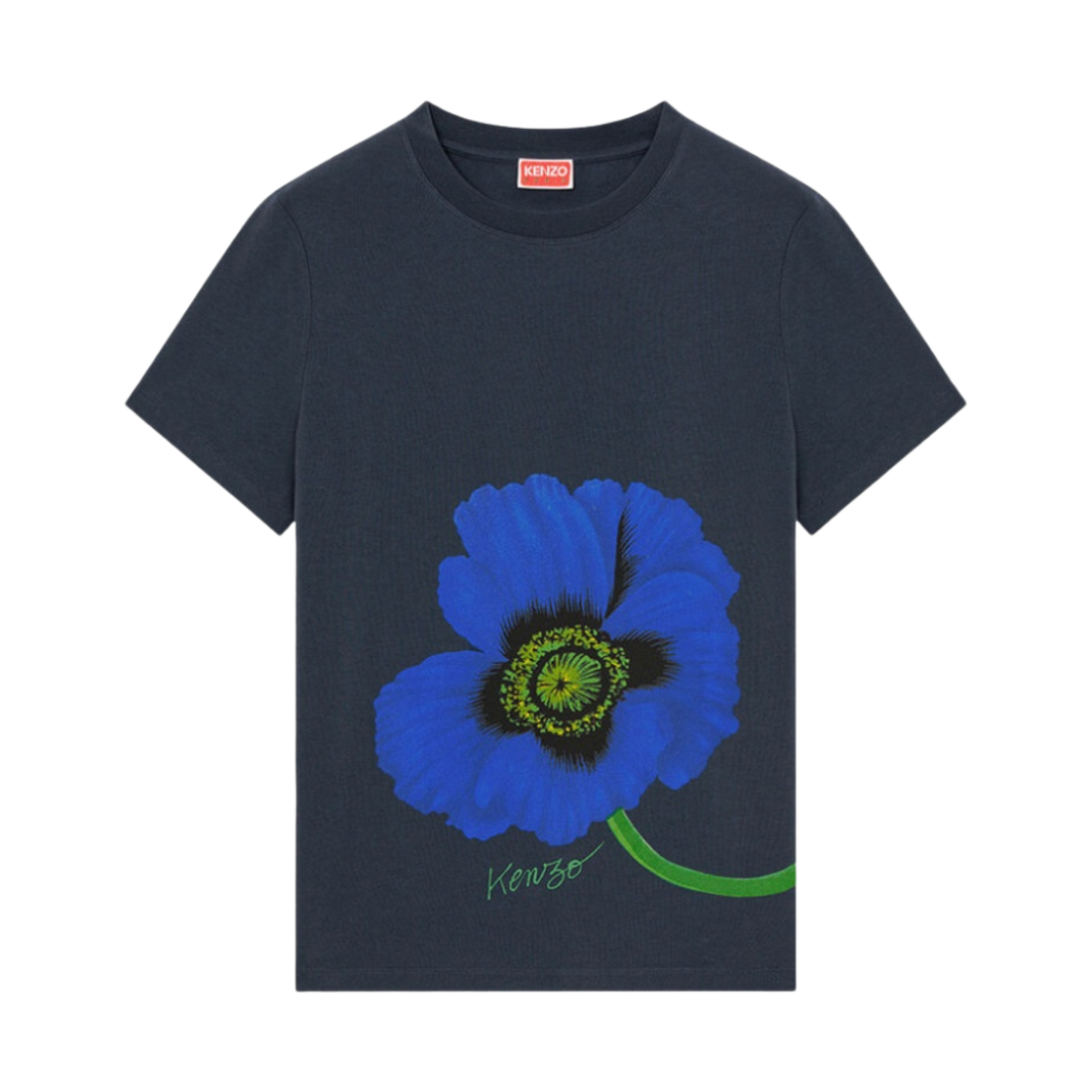 (W) 겐조 포피 티셔츠 미드나잇 블루((W) Kenzo Poppy T-Shirt Midnight Blue) - 1