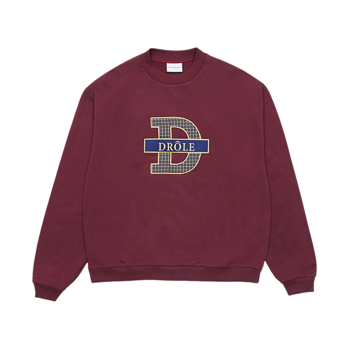 CSW126-CO001-BX Drole de Monsieur Drole Tartan Le Sweatshirt Bordeaux