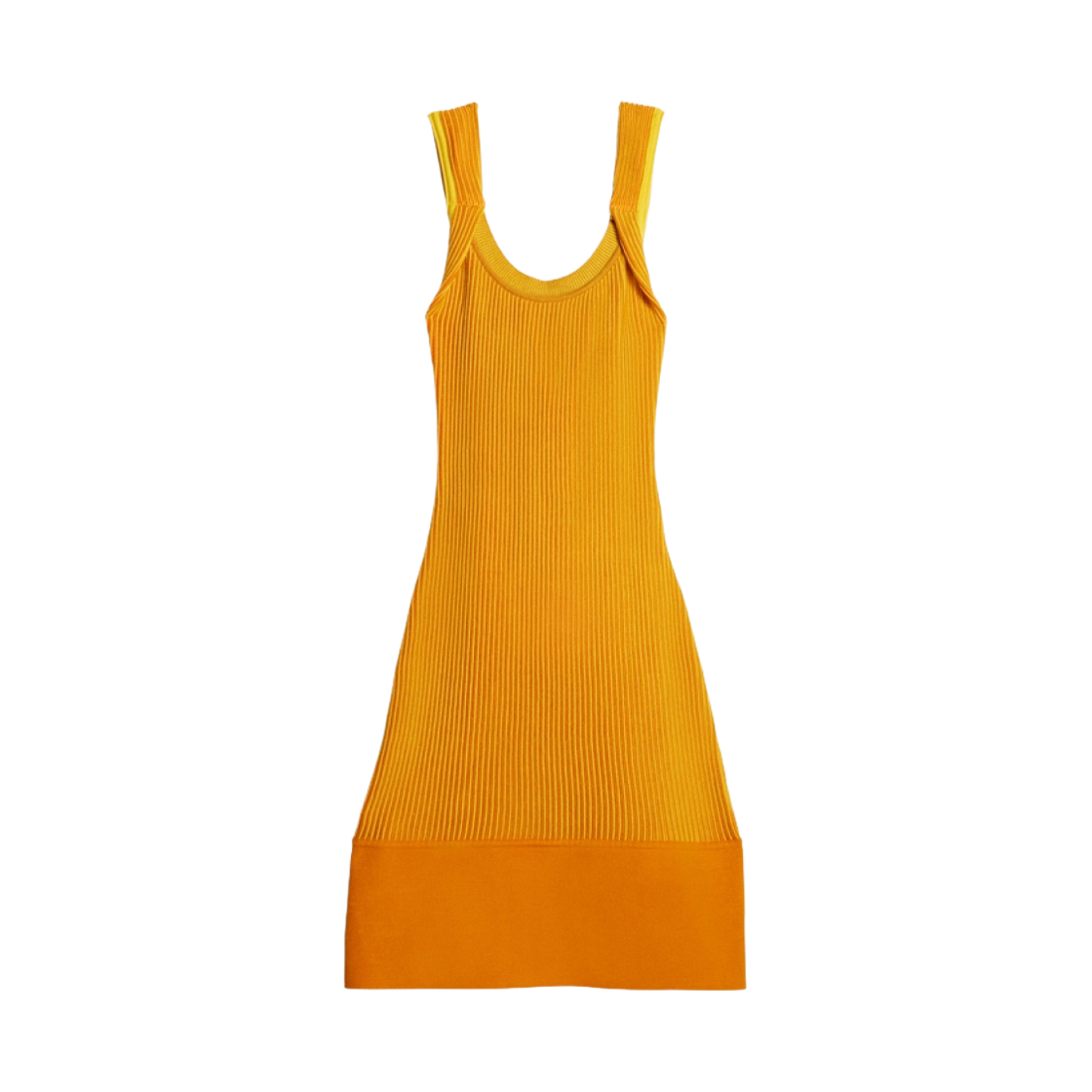 (W) 자크뮈스 라 로브 마이유 터비 립드 니트 드레스 멀티 옐로우((W) Jacquemus La Robe Maille Turbi Ribbed Knit Dress Multi Yellow) - 1