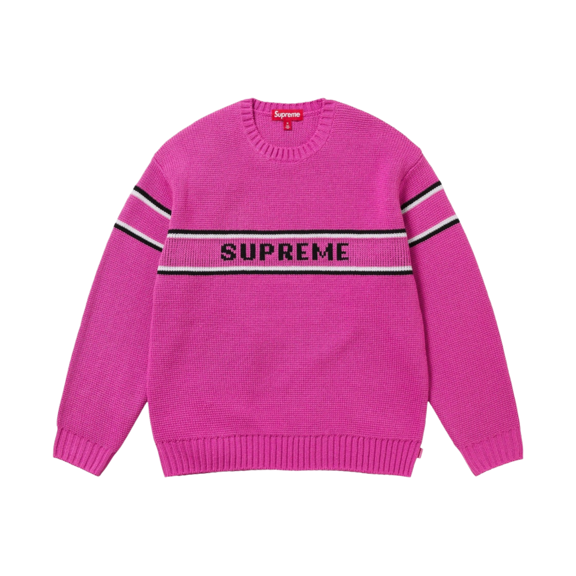 슈프림 체스트 스트라이프 스웨터 핑크 - 23FW