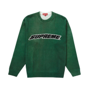 Supreme Printed Washed Sweater Olive - 23SS