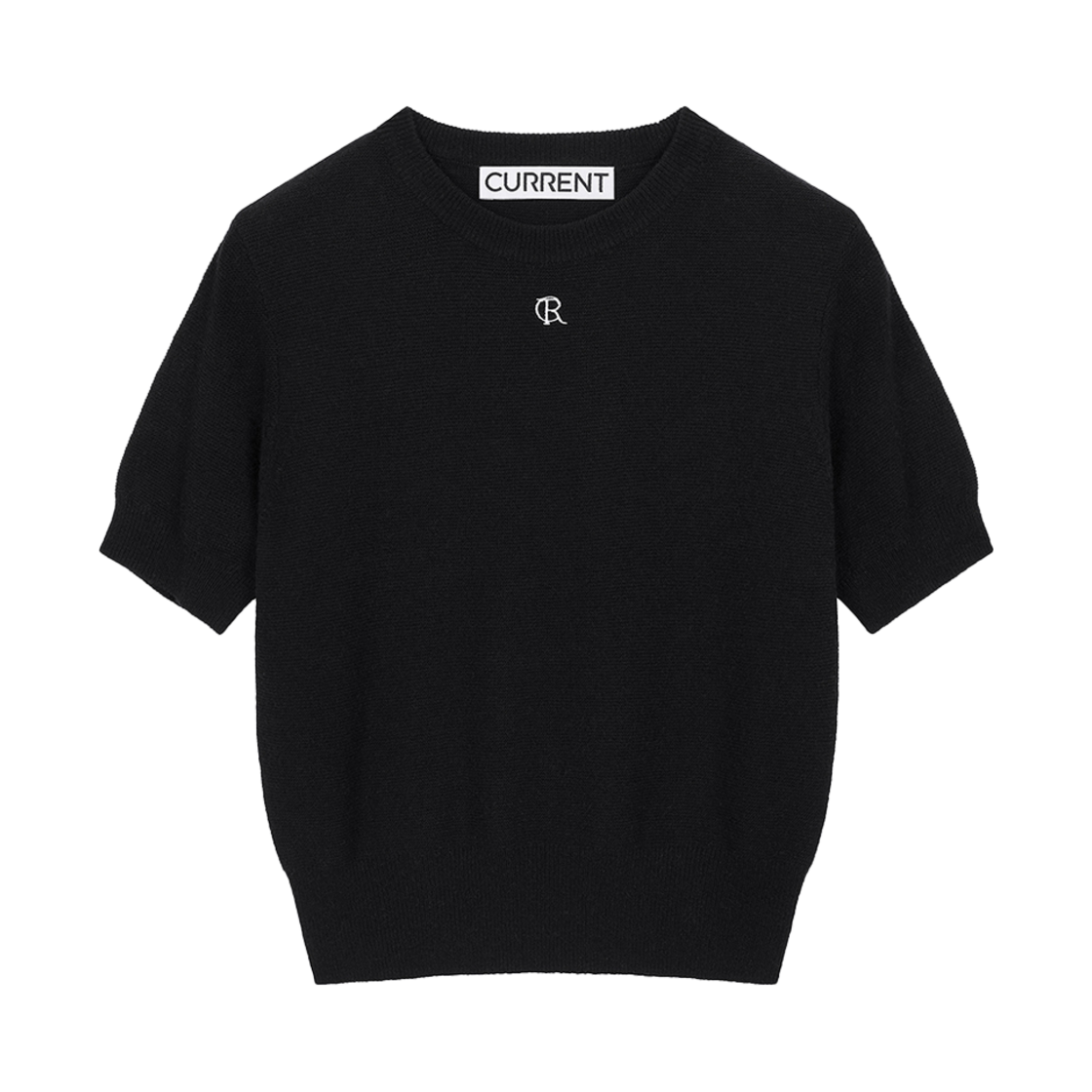 CMSFCTKW06EBKA Current Wool Cashmere Half Round Neck Knit Black