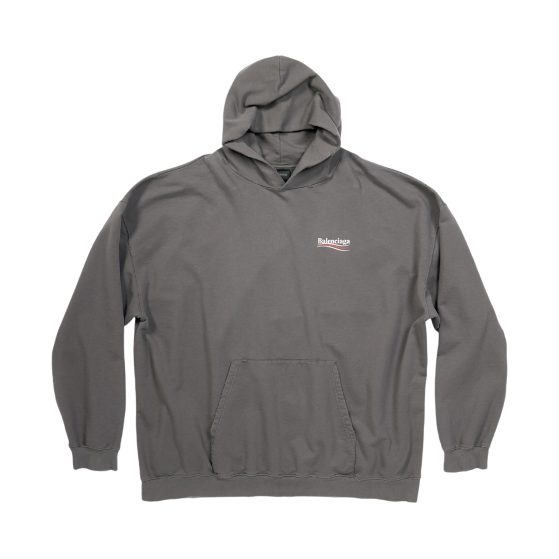 620973TNVG61227 Balenciaga Political Campaign Hoodie Large Fit Grey