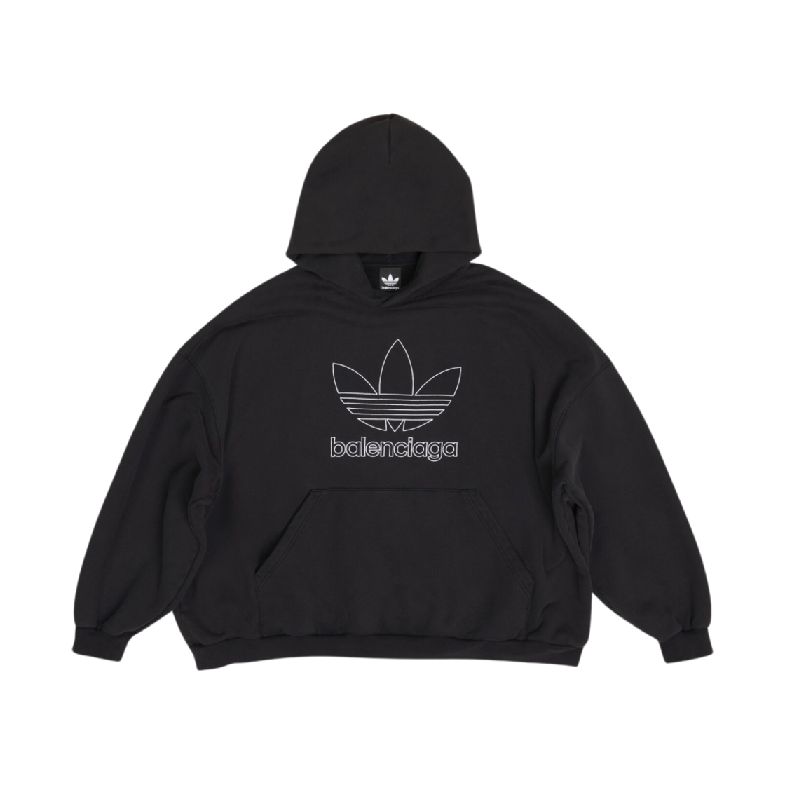 712396TNVA91070 Balenciaga x Adidas Hoodie Large Fit Black