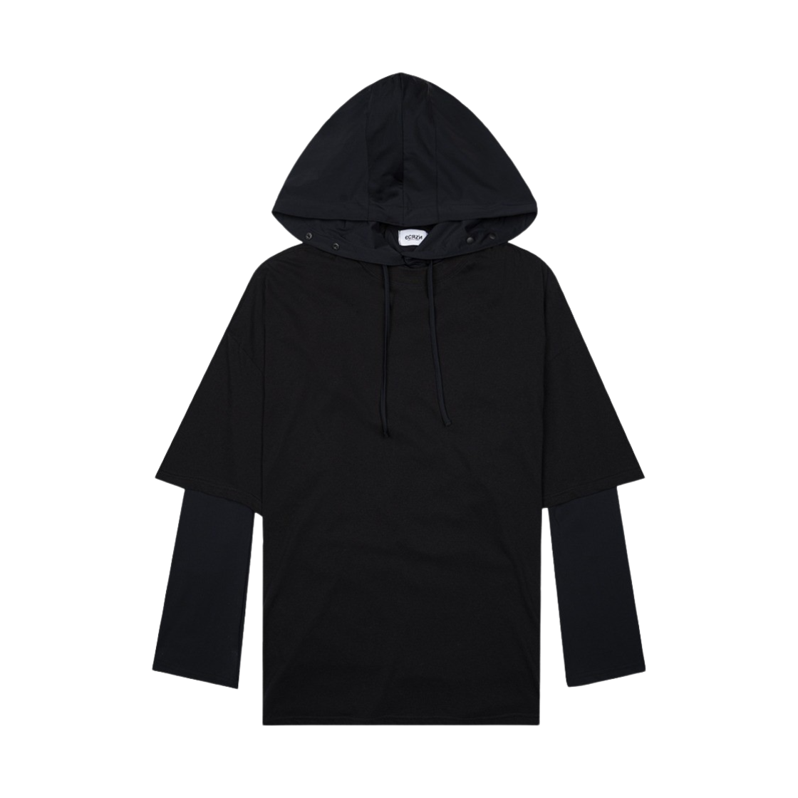 에크라손 헤어레이어드 후드 블랙(Ecrzn Hair Layered Hood-T Black)