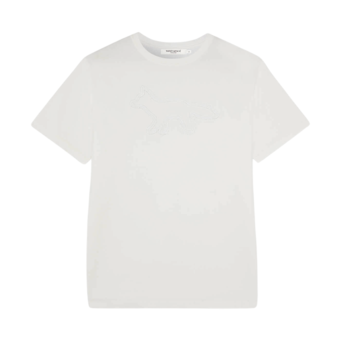 메종 키츠네 컨투어 폭스 패치 릴렉스드 티셔츠 오프 화이트(Maison Kitsune Contour Fox Patch Relaxed T-Shirt Off White) - 1