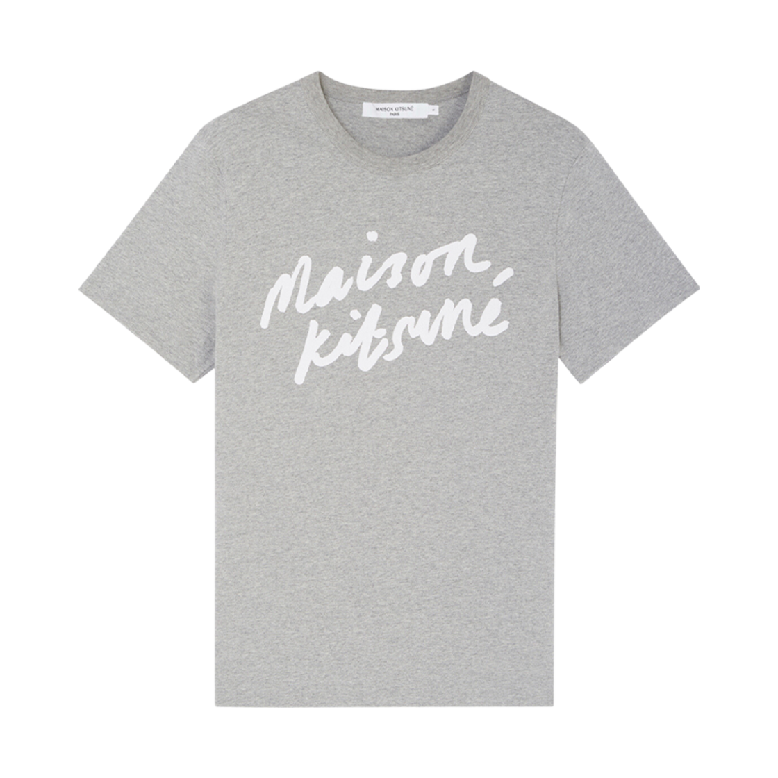 AM00104KJ0008-GRM Maison Kitsune Handwriting Classic T-Shirt Grey Melange