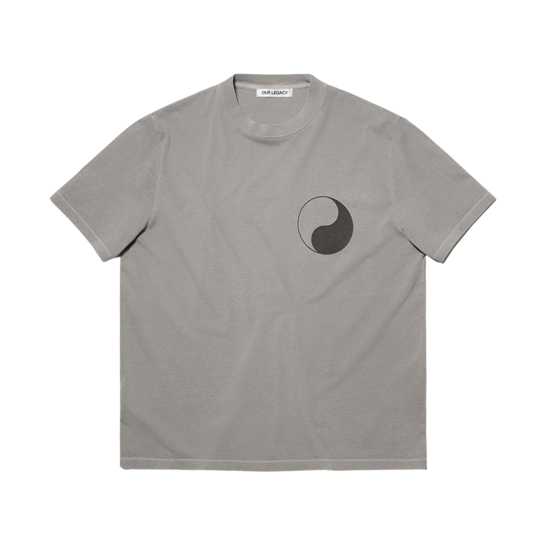 WS2246BC Our Legacy Yin Yang Print Box T-Shirt Overdyed Carbon