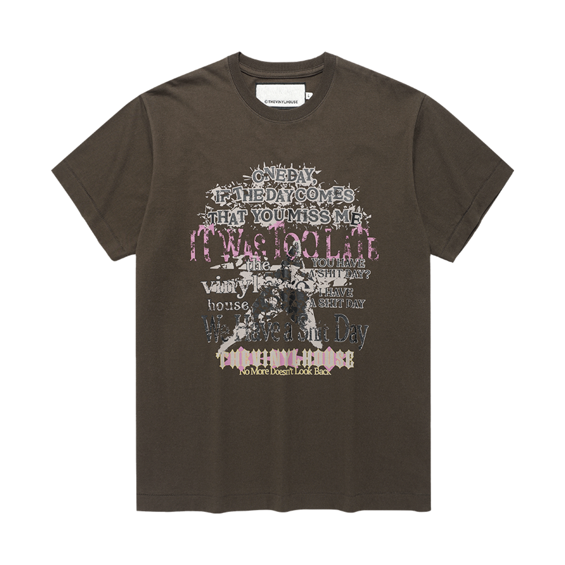 더바이닐하우스 빈티지 데이 레터 티셔츠 카키(Thevinylhouse Vintage Day Letter Tee Khaki)