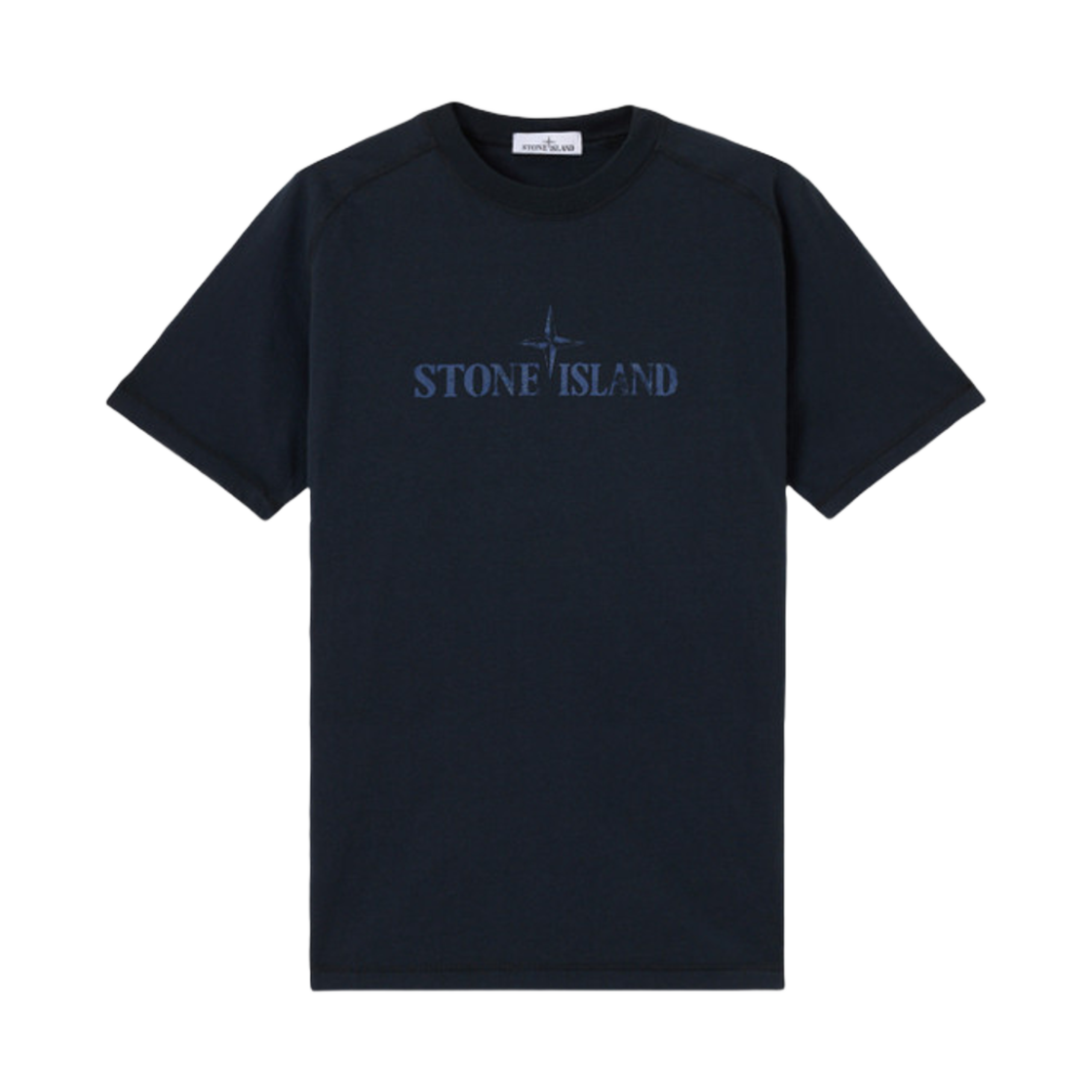 K1S1521000-20S0081-V0020 Stone Island 2100020 Organic Cotton Jersey Slim-Fit T-Shirt with Institutional Two Print Navy Blue - 25SS