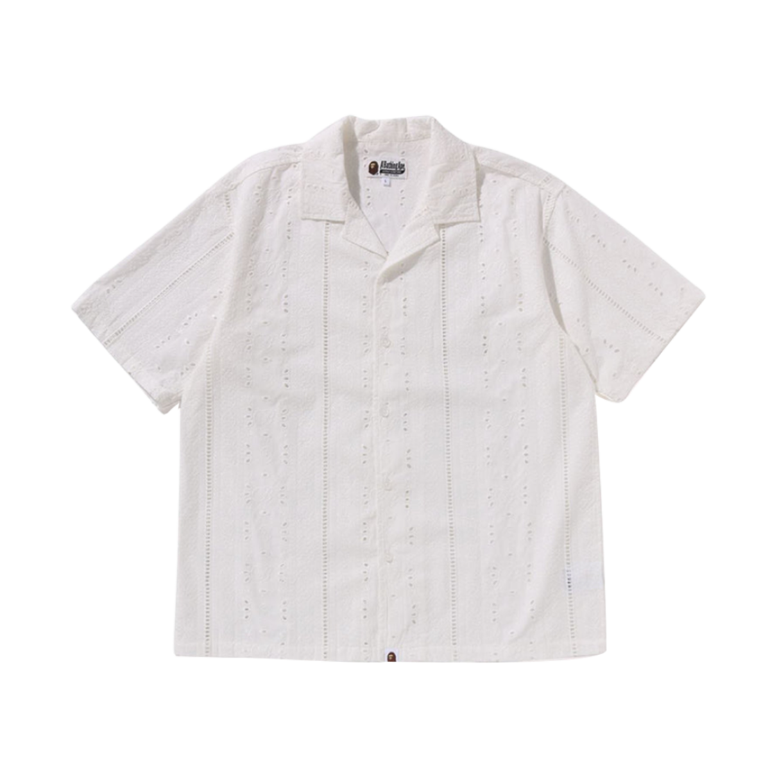 - BAPE Embroidery Open Collar S/S Shirt Ivory