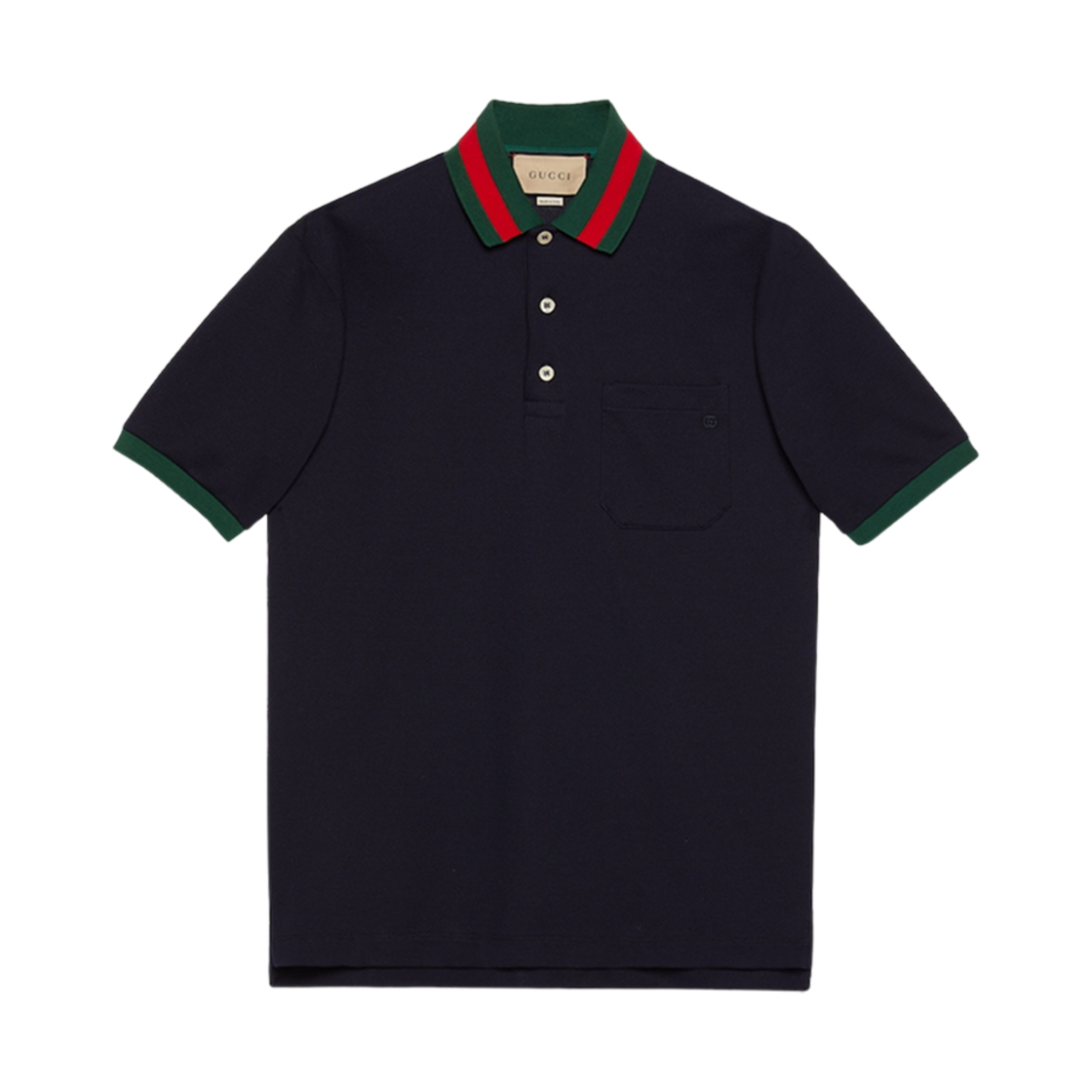 구찌 스트레치 코튼 피케 폴로 네이비(Gucci Stretch Cotton Piquet Polo Navy)