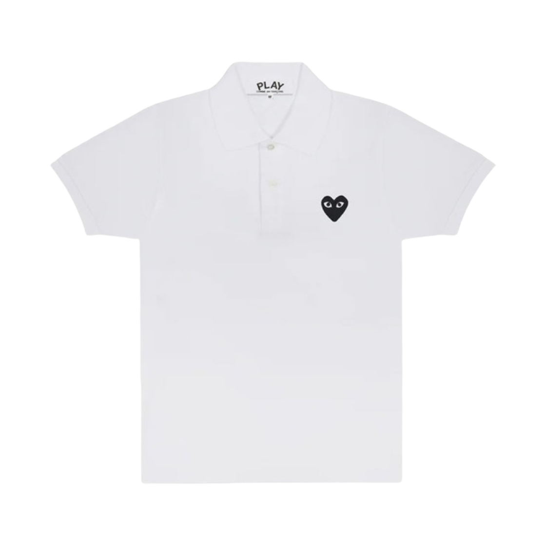 플레이 꼼데가르송 블랙 하트 폴로 셔츠 화이트(Play Comme des Garcons Black Heart Polo Shirt White)